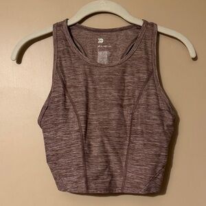 Women's Mauve Athletic Cropped Tank Top